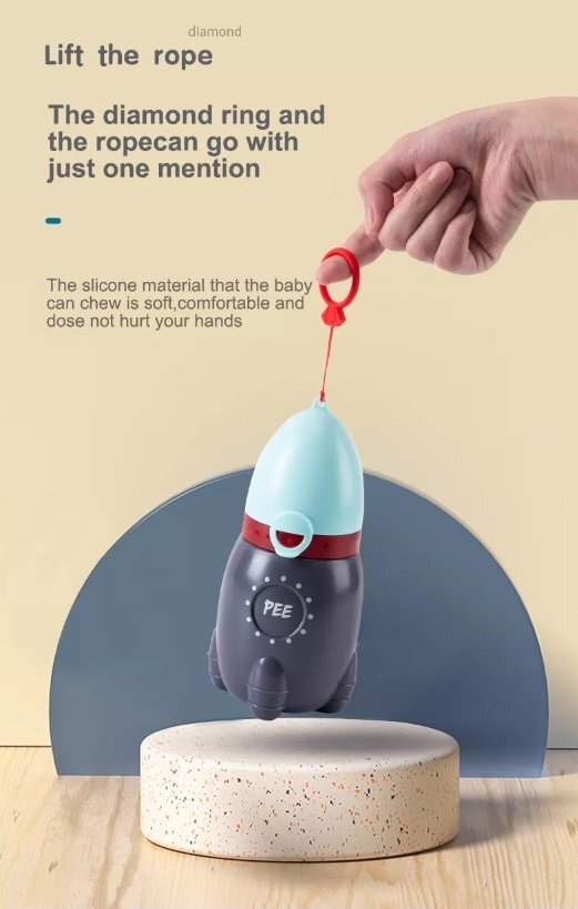 Little Mom Pisoar pentru baieti Blue Rocker portabil sistem anticurgere palnie detasabila capacitate 500 ml