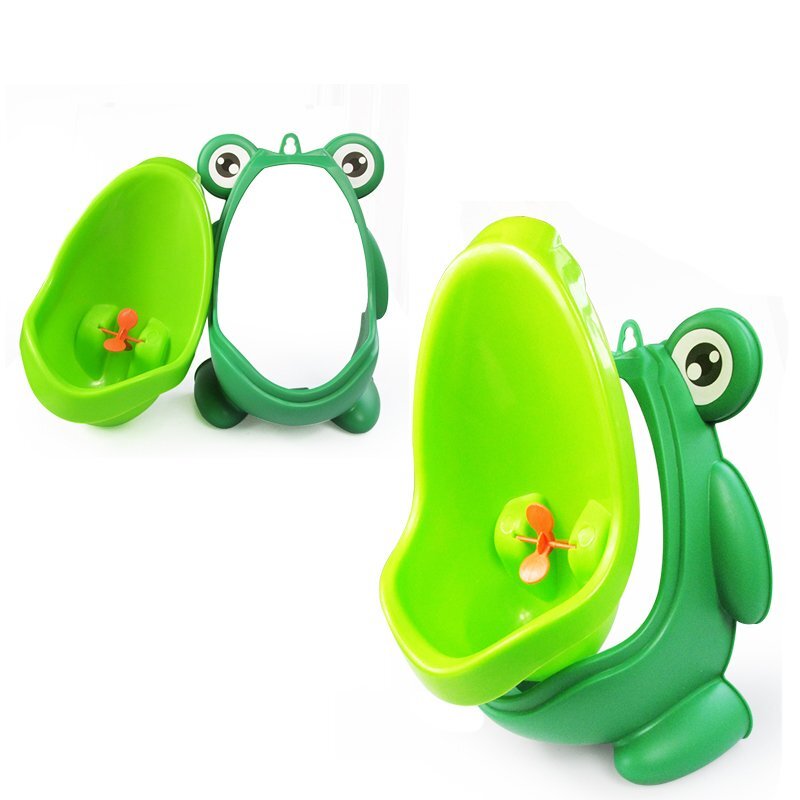 Little Mom Pisoar pentru baieti cu bazin colector detasabil fixare cu ventuze dimensiune 17 x 21 x 29 cm Happy Frog Green