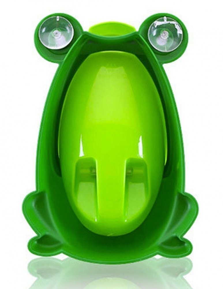 Little Mom Pisoar pentru baieti cu bazin colector detasabil fixare cu ventuze dimensiune 17 x 21 x 29 cm Happy Frog Green