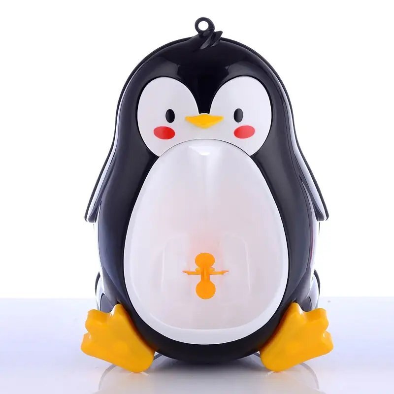 Little Mom Pisoar pentru baieti Cute Penguin Black sigur si rezistent cu montare versatila prin ventuze de perete sau agatare dimensiune 26 x 37cm