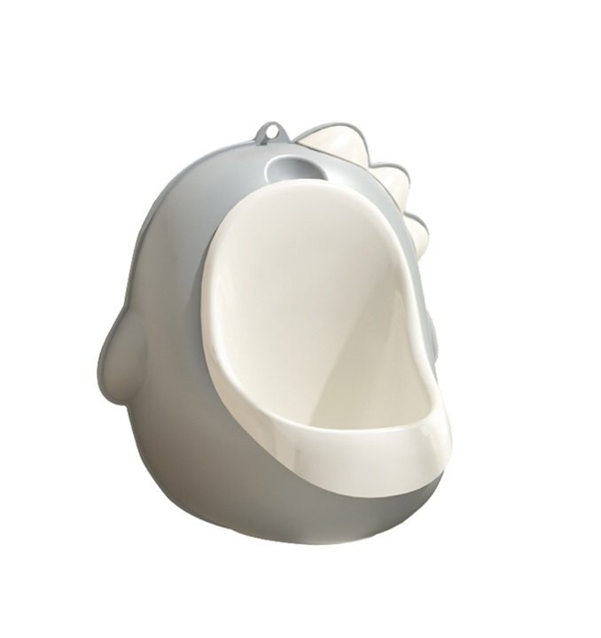 Little Mom Pisoar pentru baieti Grey Dino cu vas colector detasabil design ergonomic si suspendabil dimensiune 30 x 26 cm