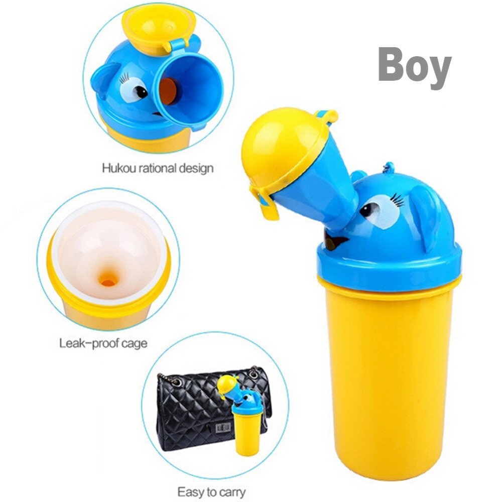 Little Mom Pisoar pentru baieti Pee Trainer Yellow portabil si reutilizabil cu sistem anticurgere capacitate 500 ml