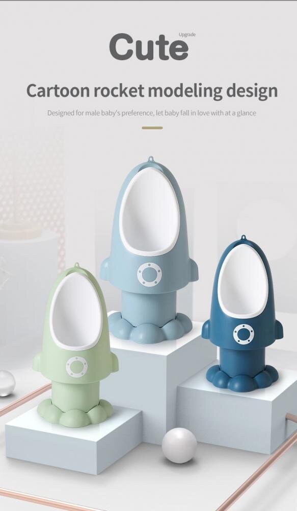 Little Mom Pisoar pentru baieti Rocket Navy cu inaltime reglabila vas colector detasabil dimensiune 275 x 15 x 49 cm