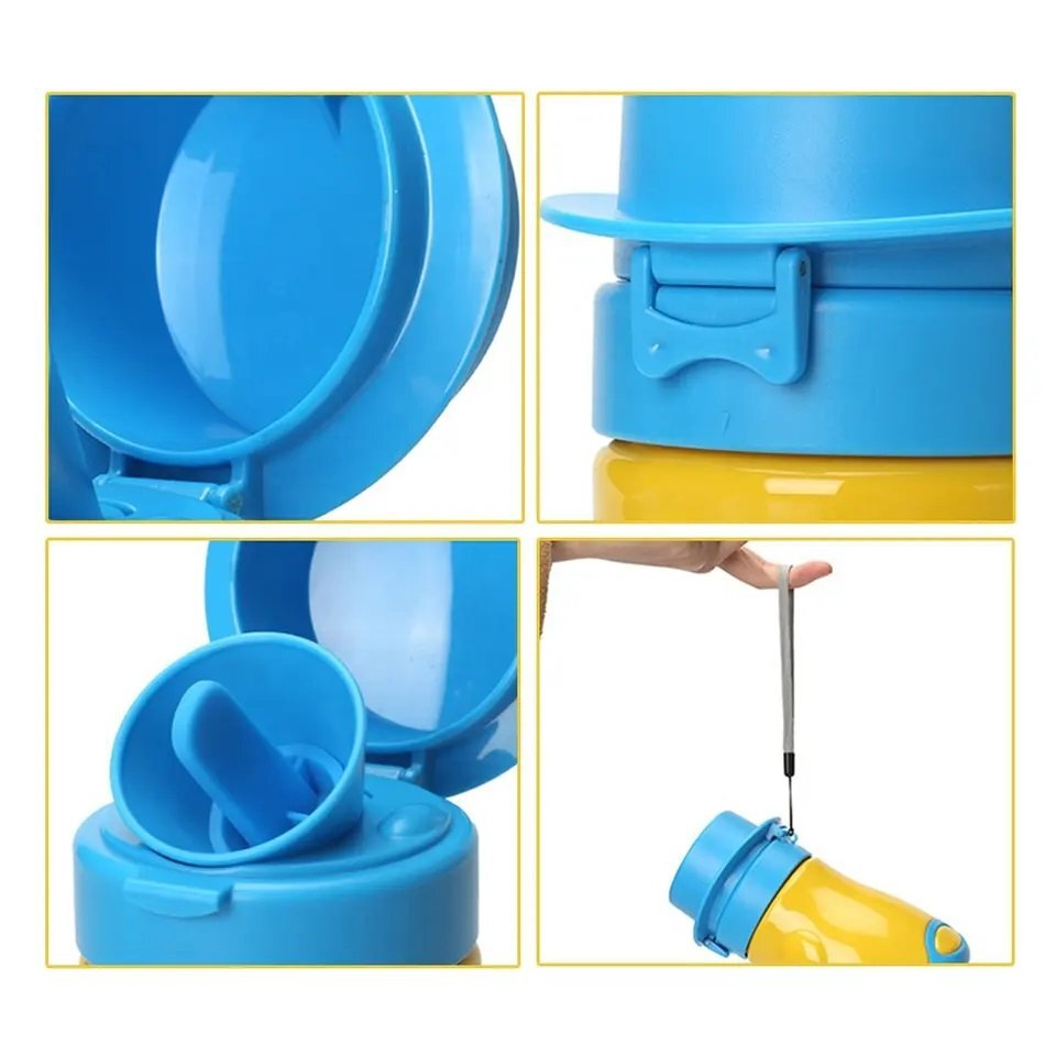 Little Mom Pisoar portabil pentru baietei Reutilizabil cu inchidere ermetica design intuitiv capacitate 600 ml dimensiune 17 x 9 cm Yellow
