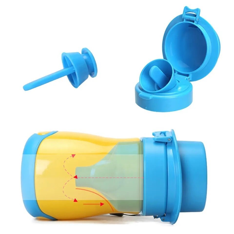 Little Mom Pisoar portabil pentru baietei Reutilizabil cu inchidere ermetica design intuitiv capacitate 600 ml dimensiune 17 x 9 cm Yellow