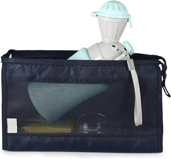 Little Mom Pisoar portabil pentru baietei Travel Blue reutilizabil design ergonomic si intuitiv dimensiune 22 x 8 cm capacitate 500 ml