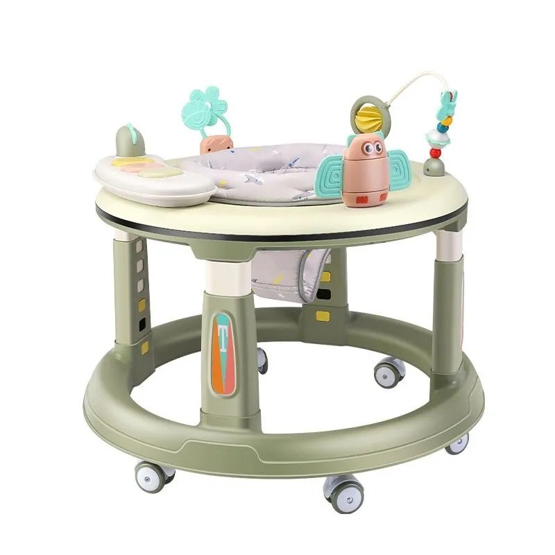 Little Mom Premergator bebelusi Activity Green pliabil educational cu panou interactiv sezut rotativ 360 grade roti pivotante silentioase dimensiune 68 x 68 x 50 cm