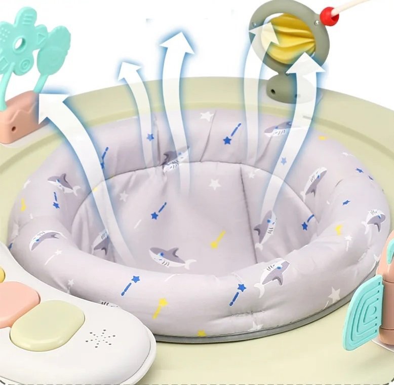 Little Mom Premergator bebelusi Activity Pink pliabil educational cu panou interactiv sezut rotativ 360 grade roti pivotante silentioase dimensiune 68 x 68 x 50 cm