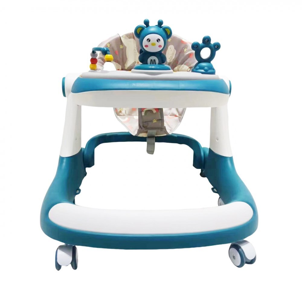 Little Mom Premergator bebelusi Cosmos Green 2 in 1 cu functie de antepremergator cu 6 roti silentioase sistem de franare sezut reglabil pliere usoara si compacta spatar ergonomic panou interactiv detasabil
