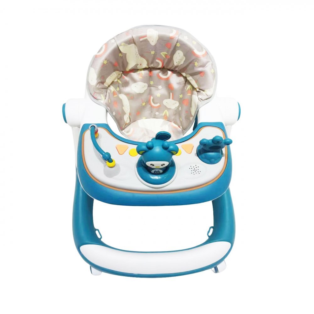 Little Mom Premergator bebelusi Cosmos Green 2 in 1 cu functie de antepremergator cu 6 roti silentioase sistem de franare sezut reglabil pliere usoara si compacta spatar ergonomic panou interactiv detasabil
