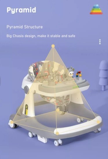 Little Mom Premergator bebelusi Cosmos Grey 2 in 1 cu functie de antepremergator cu 6 roti silentioase sistem de franare sezut reglabil pliere usoara si compacta spatar ergonomic panou interactiv detasabil