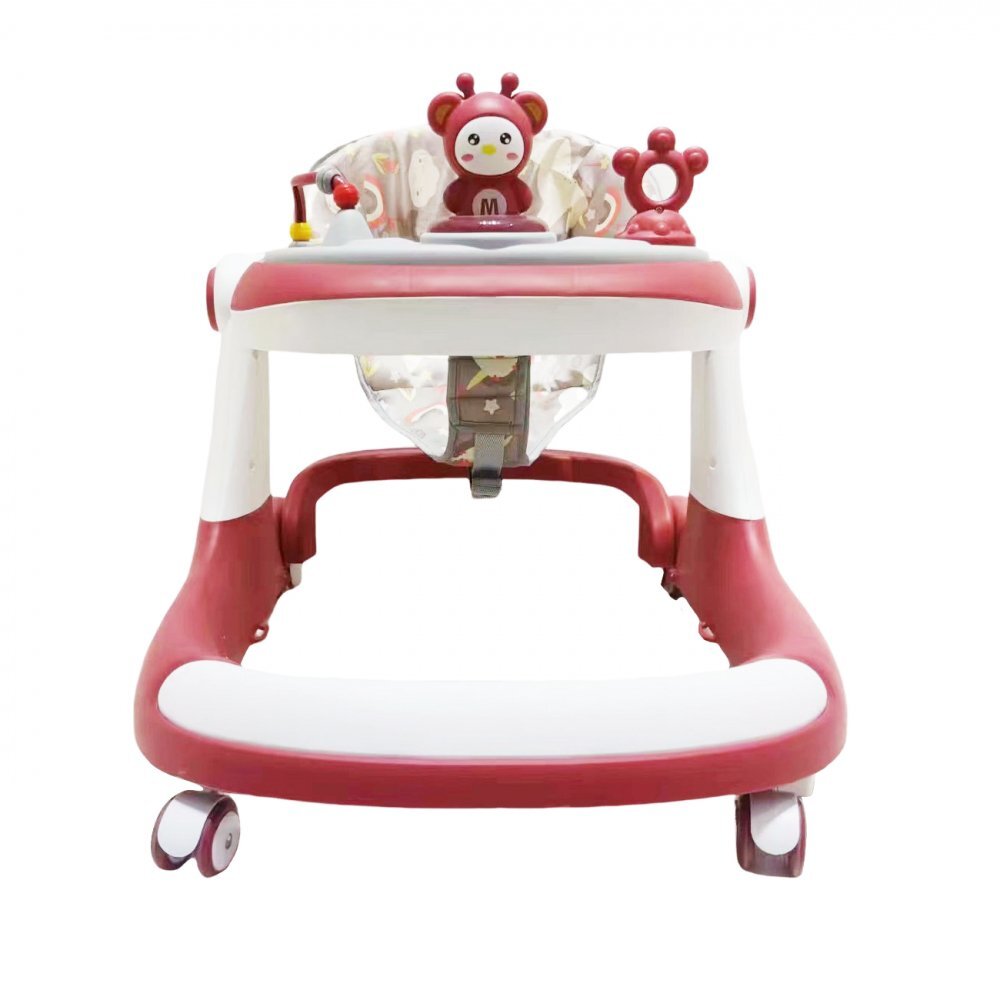 Little Mom Premergator bebelusi Cosmos Red 2 in 1 cu functie de antepremergator cu 6 roti silentioase sistem de franare sezut reglabil pliere usoara si compacta spatar ergonomic panou interactiv detasabil