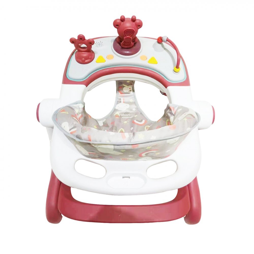 Little Mom Premergator bebelusi Cosmos Red 2 in 1 cu functie de antepremergator cu 6 roti silentioase sistem de franare sezut reglabil pliere usoara si compacta spatar ergonomic panou interactiv detasabil