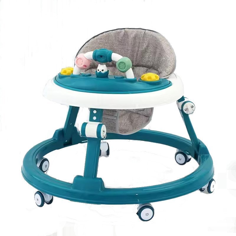 Little Mom Premergator pentru copii Dark Green educational cu lumini si sunete pliabil si ajustabil in inaltime cu 6 roti silentioase dimensiune 67 x 67 x 46 cm
