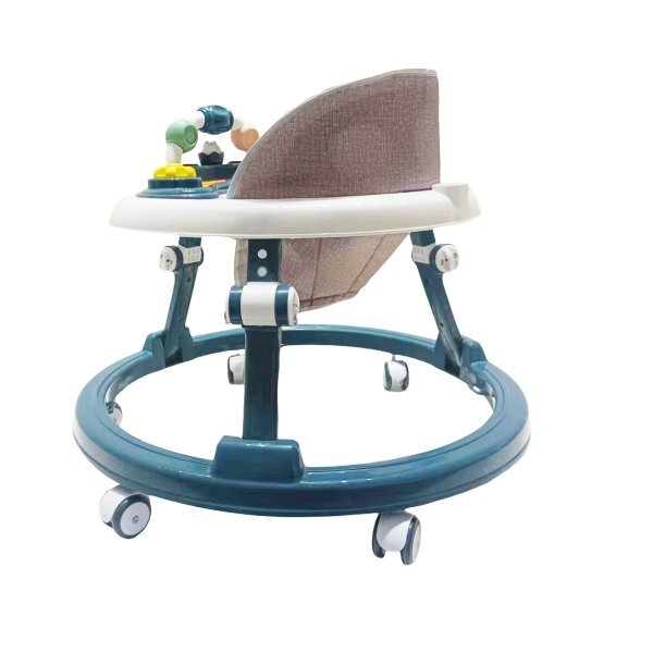 Little Mom Premergator pentru copii Dark Green educational cu lumini si sunete pliabil si ajustabil in inaltime cu 6 roti silentioase dimensiune 67 x 67 x 46 cm