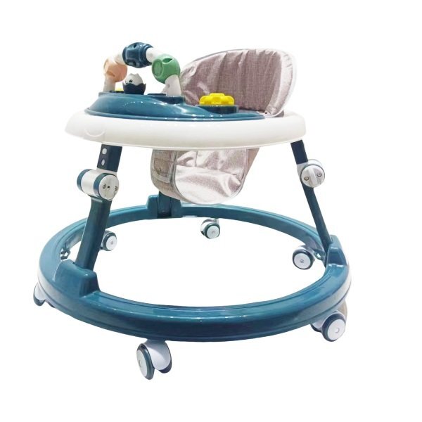 Little Mom Premergator pentru copii Dark Green educational cu lumini si sunete pliabil si ajustabil in inaltime cu 6 roti silentioase dimensiune 67 x 67 x 46 cm