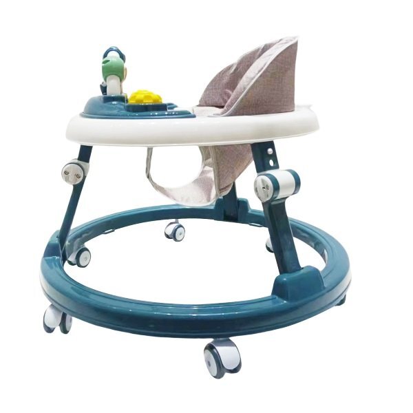 Little Mom Premergator pentru copii Dark Green educational cu lumini si sunete pliabil si ajustabil in inaltime cu 6 roti silentioase dimensiune 67 x 67 x 46 cm