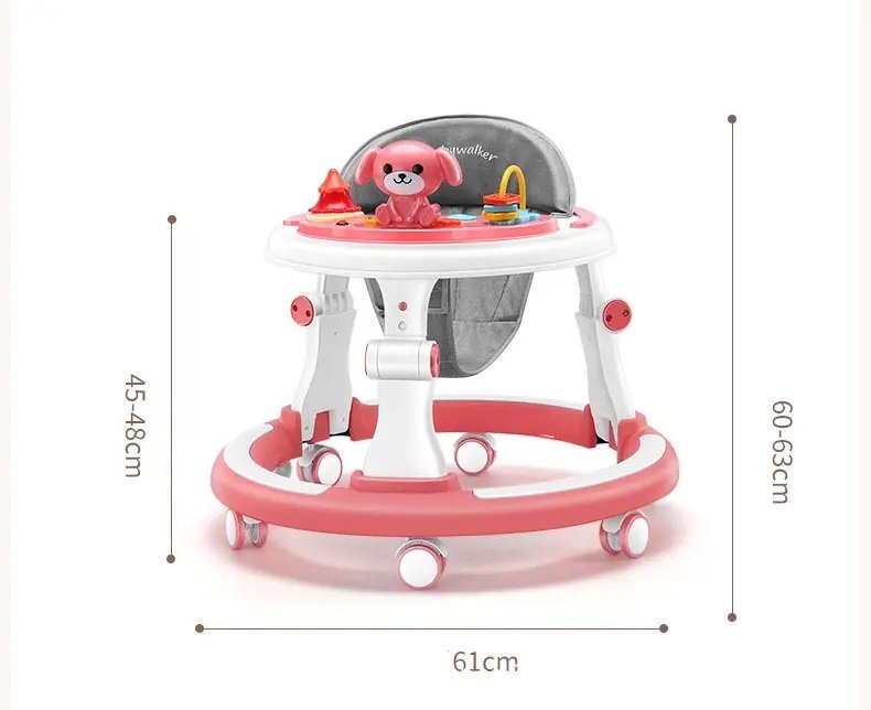 Little Mom Premergator pentru copii Pink cu panou interactiv detasabil cu sunete si lumini sezut cu spatar inalt roti silentioase prevazut cu maner de sustinereimpingere