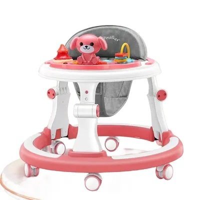 Little Mom Premergator pentru copii Pink cu panou interactiv detasabil cu sunete si lumini sezut cu spatar inalt roti silentioase prevazut cu maner de sustinereimpingere