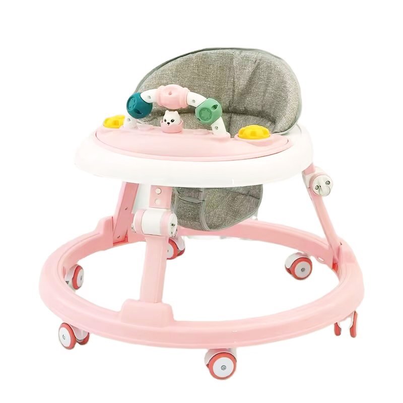 Little Mom Premergator pentru copii Pink educational cu lumini si sunete pliabil si ajustabil in inaltime cu 6 roti silentioase dimensiune 67 x 67 x 46 cm