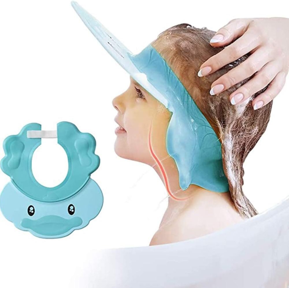 Little Mom Protectie baita Duckling Blue pentru ochi si urechi flexibila ajustabila cu margini rotunjite