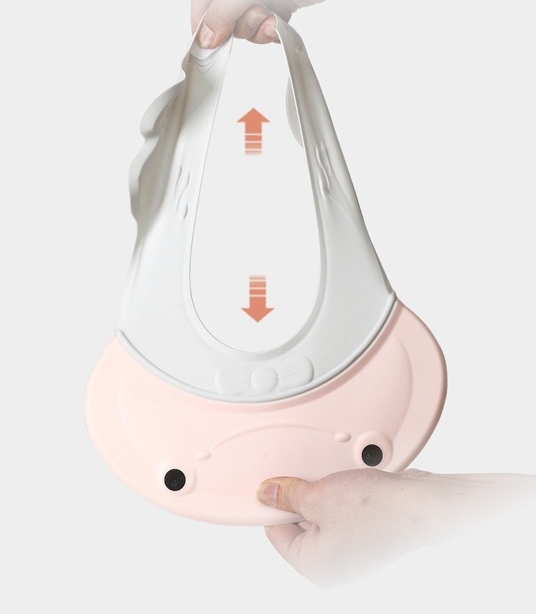Little Mom Protectie baita Frog Pink pentru ochi si urechi ajustabila flexibila cu fixare prin clama dimensiune 27.5 x 26.5 cm