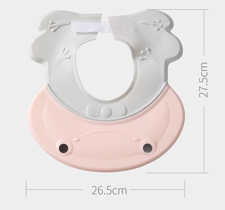 Little Mom Protectie baita Frog Pink pentru ochi si urechi ajustabila flexibila cu fixare prin clama dimensiune 27.5 x 26.5 cm