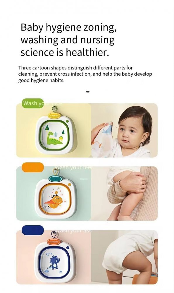 Little Mom Recipient pentru clatire Green ultrapliabil cu margini rotunjite pereti flexibili capacitate 3500 ml