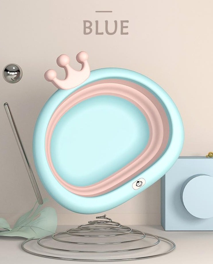 Little Mom Recipient pentru clatit Royal Blue pliabil margini rotunjite fara BPA capacitate 4.2 litri