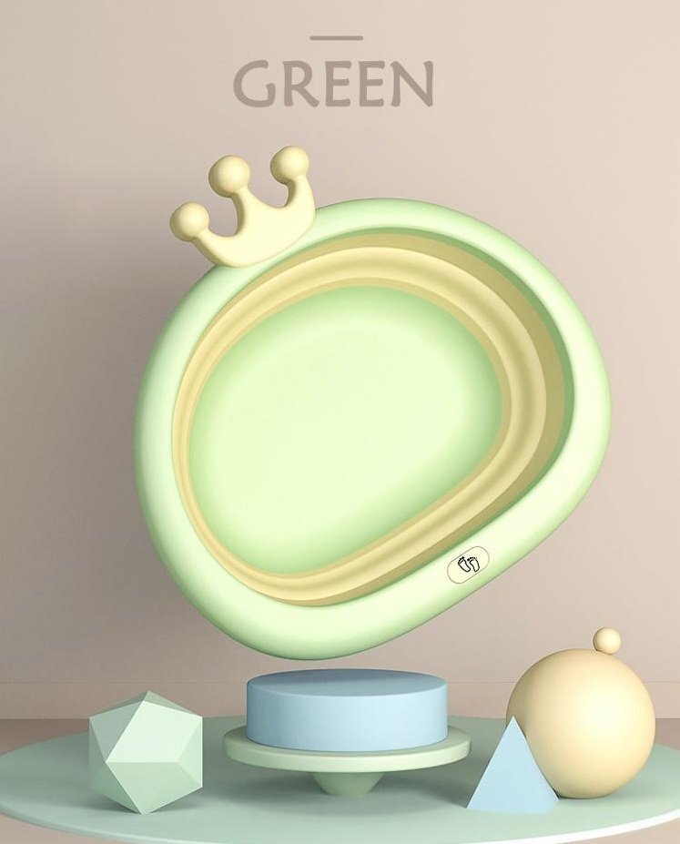 Little Mom Recipient pentru clatit Royal Green pliabil margini rotunjite fara BPA capacitate 4.2 litri