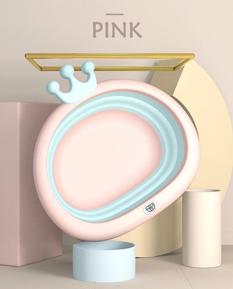 Little Mom Recipient pentru clatit Royal Pink pliabil margini rotunjite fara BPA capacitate 4.2 litri