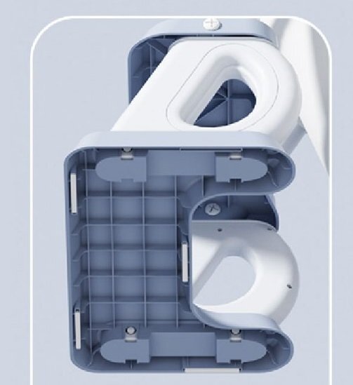 Little Mom Reductor de toaleta Blue pentru copii pliabil multifunctional cu manere si suport de picioare inaltime ajustabila 38 - 45 cm dimensiune 40.6 x 49.2 x 27.1 cm