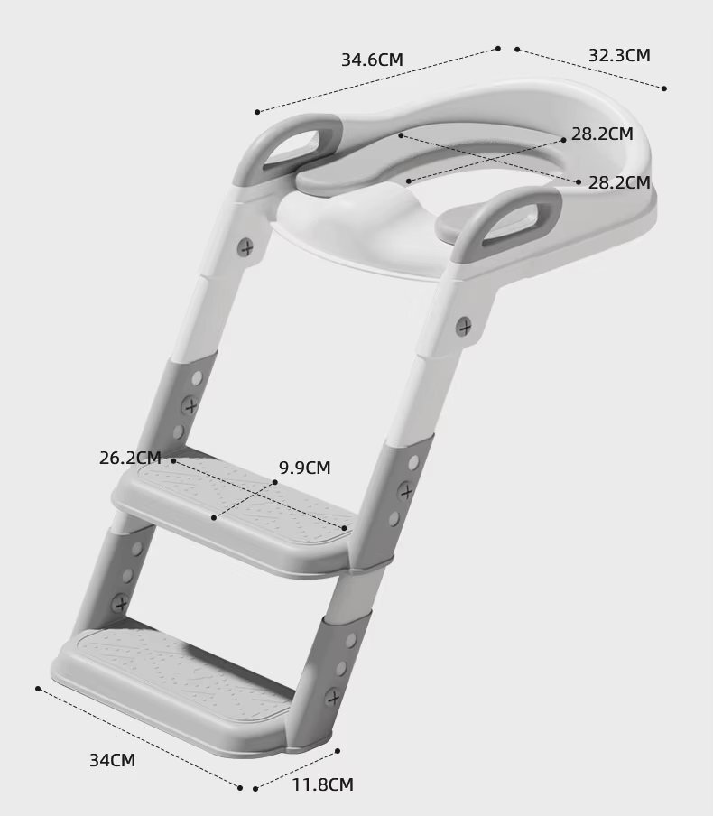Little Mom Reductor de toaleta pentru copii Pink pliabil reglabil colac din PU compatibilitate multipla design ergonomic cu manere de sustinere design anti-stropire dimensiune 49 x 34.6 cm