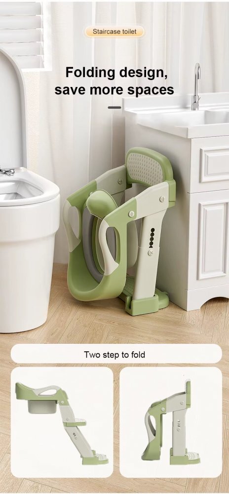 Little Mom Reductor pentru copii Grey multifunctional 3 in 1 pliabil colac ergonomic din PVC cu recipient colector si manere de sustinere dimensiuni 35.5x17x39 cm