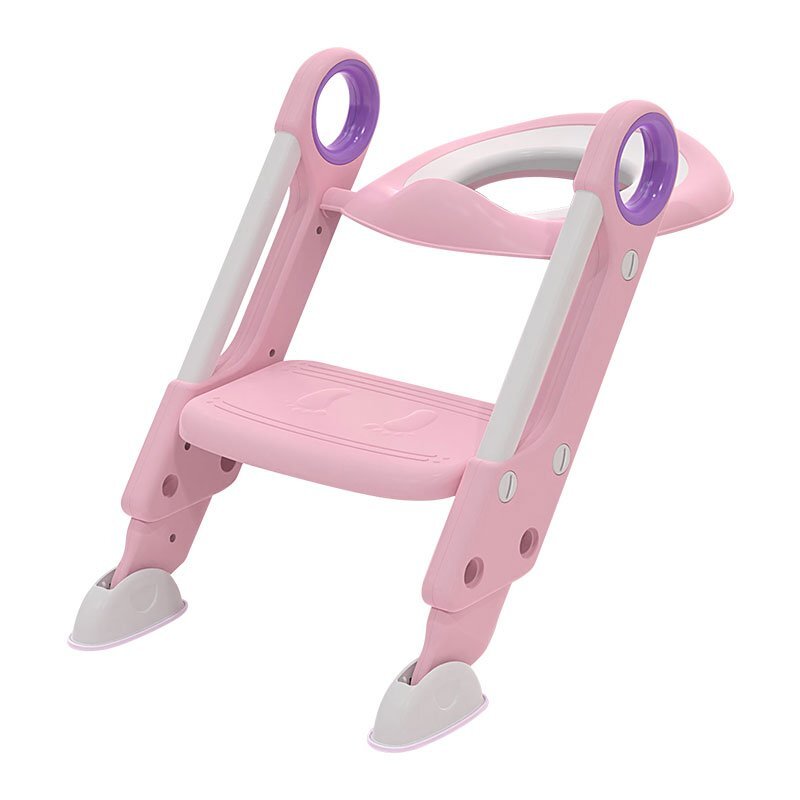 Little Mom Reductor pentru toaleta Sturdy Pink pliabil cu scarita sezut moale suprafata antiderapanta reglabil pe inaltime