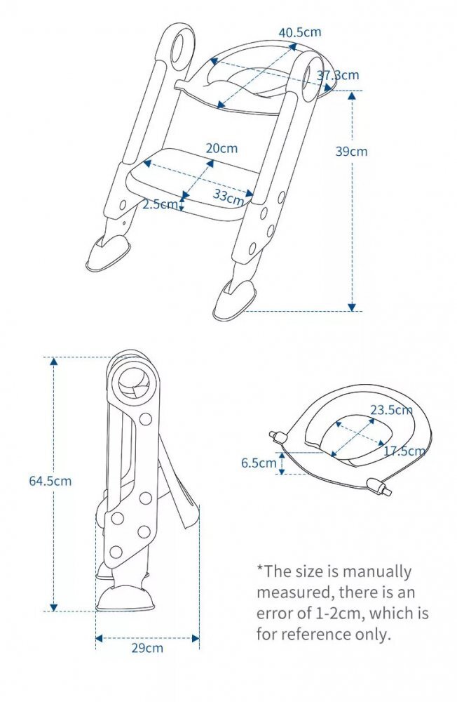 Little Mom Reductor pentru toaleta Sturdy Pink pliabil cu scarita sezut moale suprafata antiderapanta reglabil pe inaltime