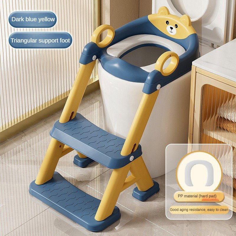 Little Mom Reductor toaleta pentru copii Teddy grey cu doua trepte colac moale din pvc detasabil pliabil design anti-stropire baza antiderapanta inaltime reglabila spatar si manere compatibilitate universala