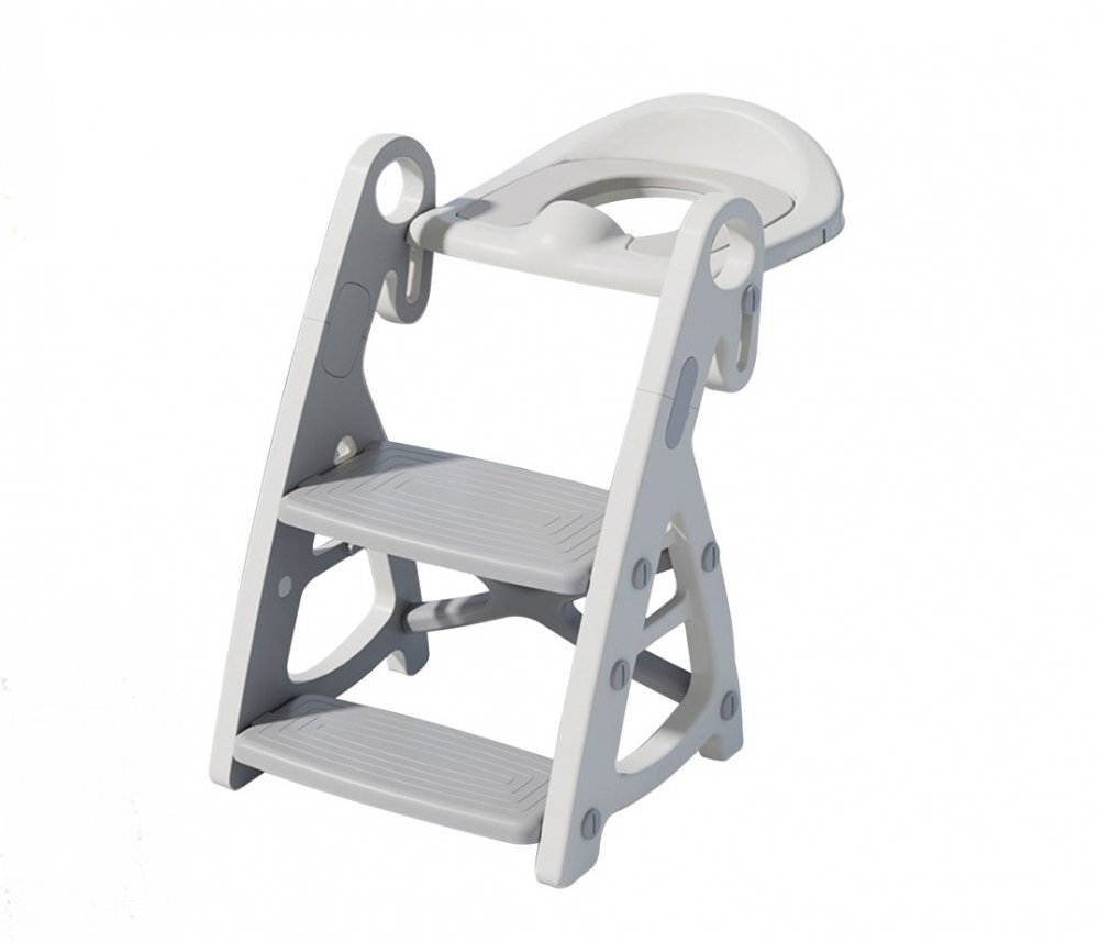 Little Mom Reductor WC copii StepUp Baby Grey reglabil pe inaltime cu manere ergonomice colac moale detasabil din spuma PU design anti-stropire compatibilitate universala