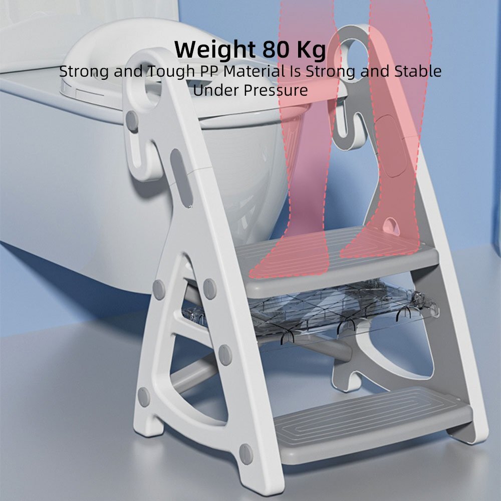 Little Mom Reductor WC copii StepUp Baby Grey reglabil pe inaltime cu manere ergonomice colac moale detasabil din spuma PU design anti-stropire compatibilitate universala