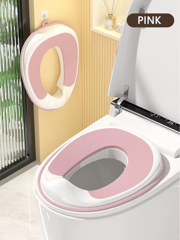 Little Mom Reductor WC pentru copii Pink design ergonomic antiderapant cu suport de agatare compatibilitate universala pentru copii cu varsta pana la 7 ani protectie impotriva stropilor