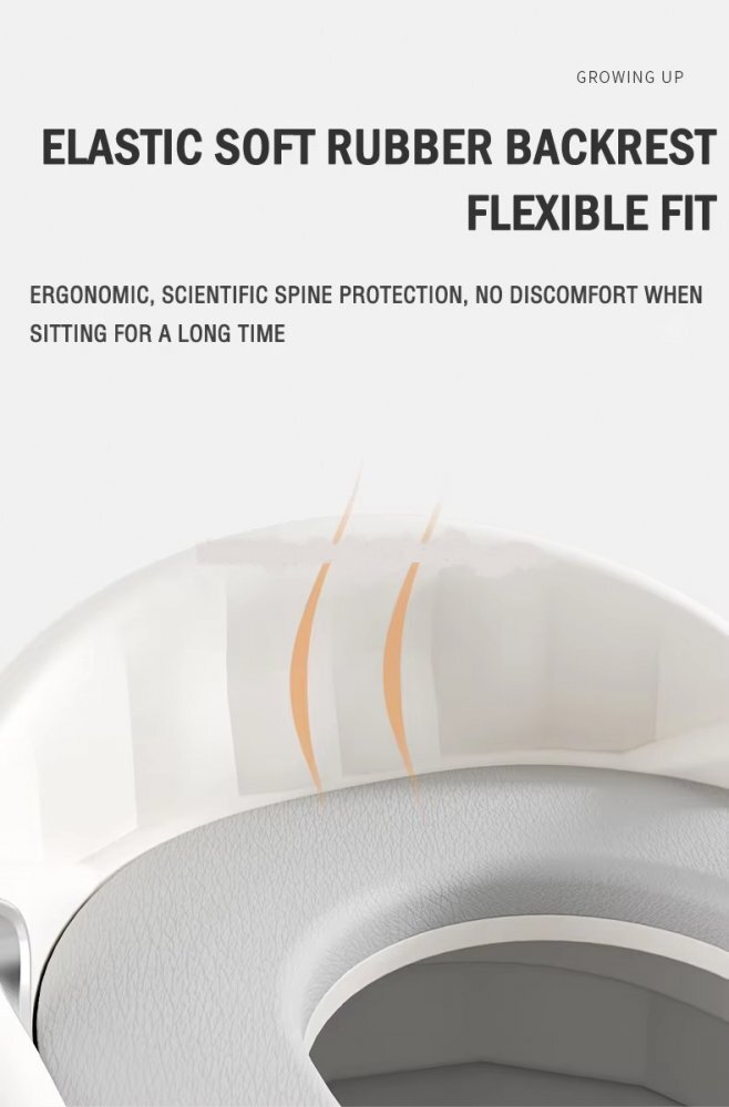 Little Mom Reductor WC pentru copii Silver cu dubla fixare spatar si manere de sustinere colac moale din spuma PU protectie impotriva stropilor