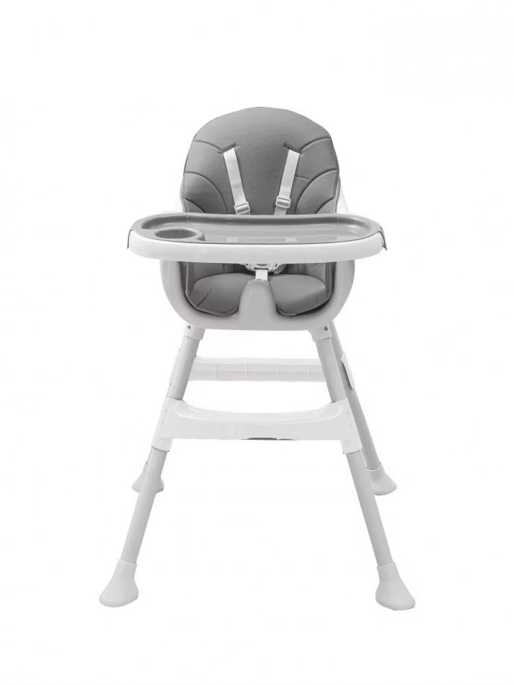 Little Mom Scaun de masa Modern Grey 3in1 cu cos pentru accesorii tava dubla ajustabila husa detasabila inaltime reglabila