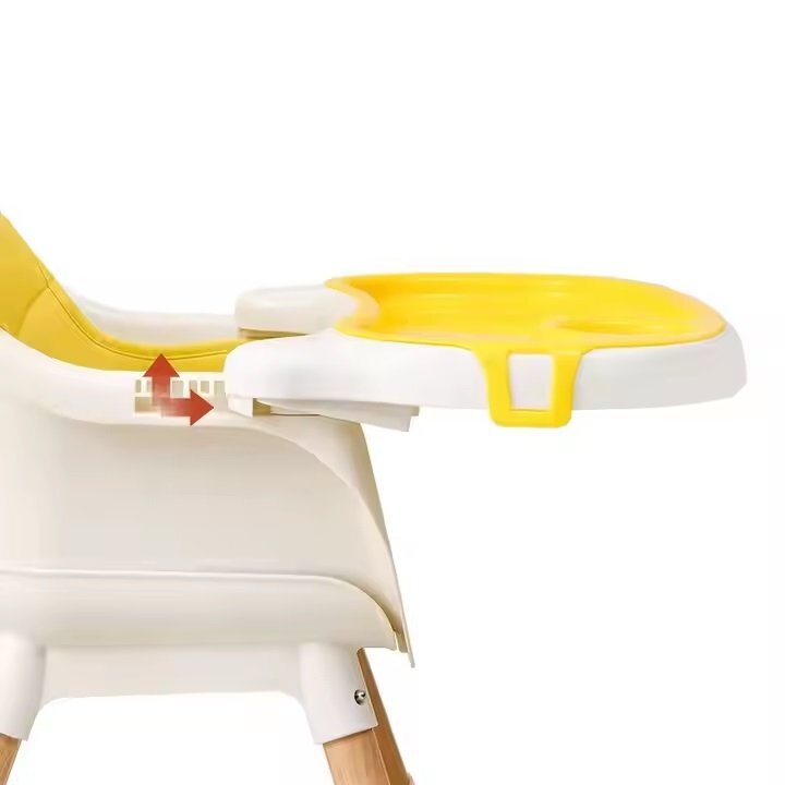 Little Mom Scaun de masa Modern Grey 3in1 cu cos pentru accesorii tava dubla ajustabila husa detasabila inaltime reglabila