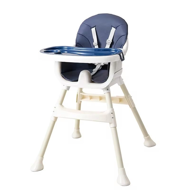 Little Mom Scaun de masa Modern Navy 3in1 cu cos pentru accesorii tava dubla ajustabila husa detasabila inaltime reglabila