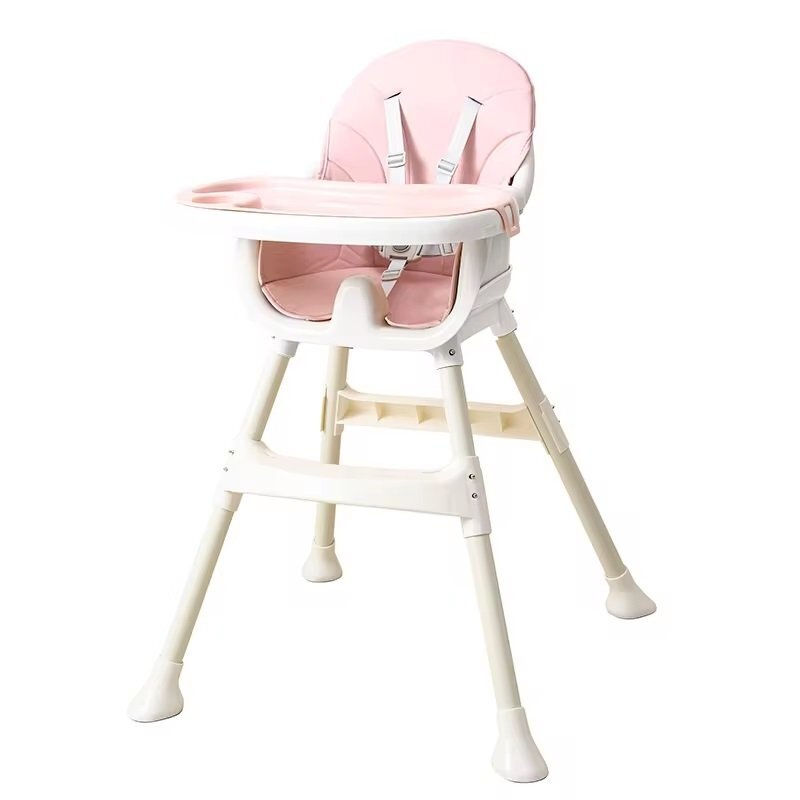 Little Mom Scaun de masa Modern Pink 3in1 cu cos pentru accesorii tava dubla ajustabila husa detasabila inaltime reglabila