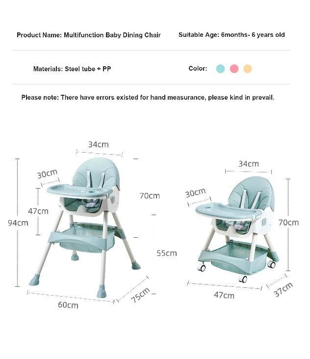Little Mom Scaun de masa multifunctional 3 in 1 Rocking Chair Green transformabil in balansoar cu husa detasabila spatar reglabil inaltime reglabila masuta detasabila si roti