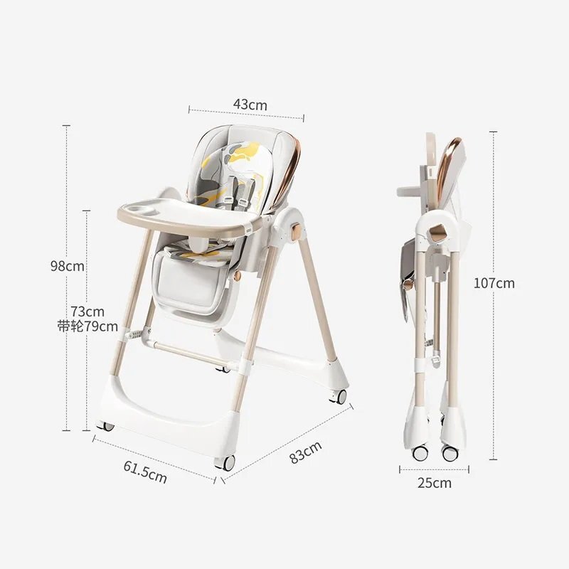 Little Mom Scaun de masa pentru bebelusi BabyNest White pliabil multifunctional cu functie de balansoar spatar reglabil centura de siguranta si suport pt picioare design ergonomic