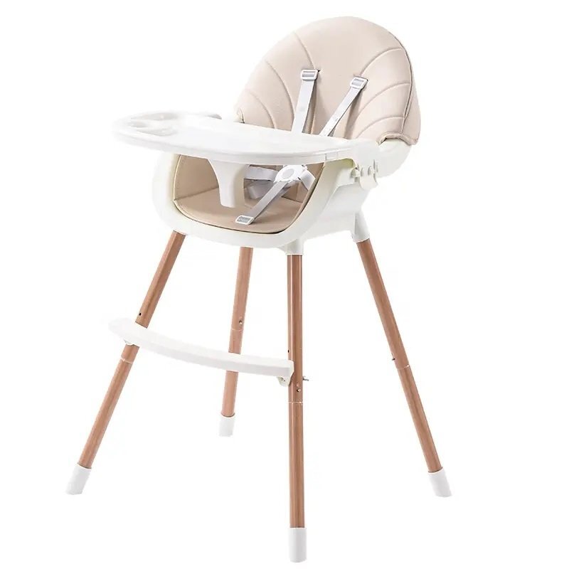 Little Mom Scaun de masa pentru bebelusi si copii Nordic White 2 in 1 cu inaltime ajustabila varsta 6-60 luni tavita dubla reglabila centura de siguranta in 5 puncte suport pentru picioare