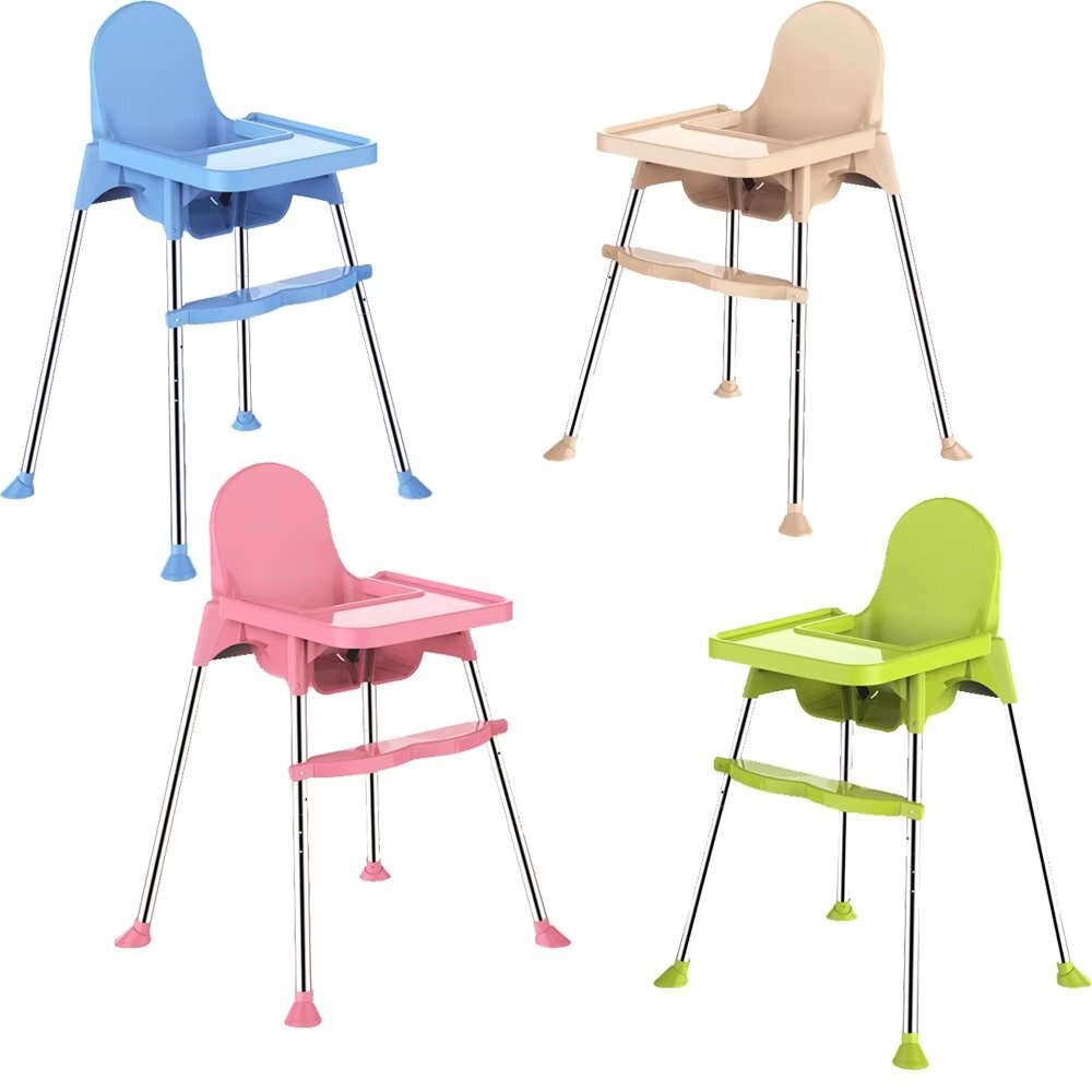 Little Mom Scaun de masa pentru copii 2 in 1 Classic Bej cu tavita dubla si suport pentru picioare centura de siguranta tavita detasabila design ergonomic picioare antiderapante 6 luni+