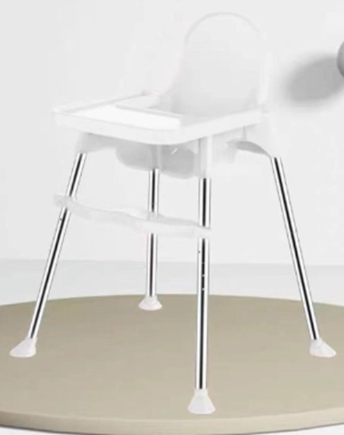 Little Mom Scaun de masa pentru copii 2 in 1 Classic White cu tavita dubla si suport pentru picioare centura de siguranta tavita detasabila design ergonomic picioare antiderapante 6 luni+